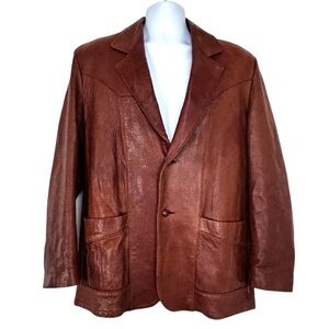 Reed Men's Vtg Premium Lambskin Leather Blazer Sports Jacket Size L USA